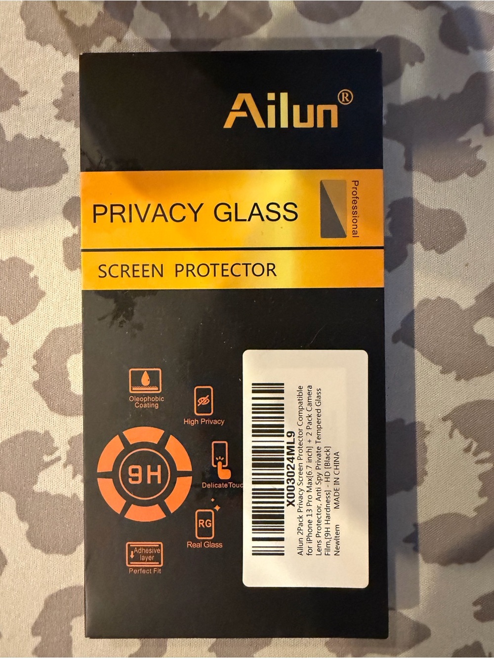 Ailun Privacy Glass Screen Protector - 13 Pro Max 2 piece